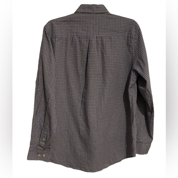 Van Heusen Mens Shirt Button Down Long Sleeve Gray Blue White Plaid Size Medium - Picture 4 of 4